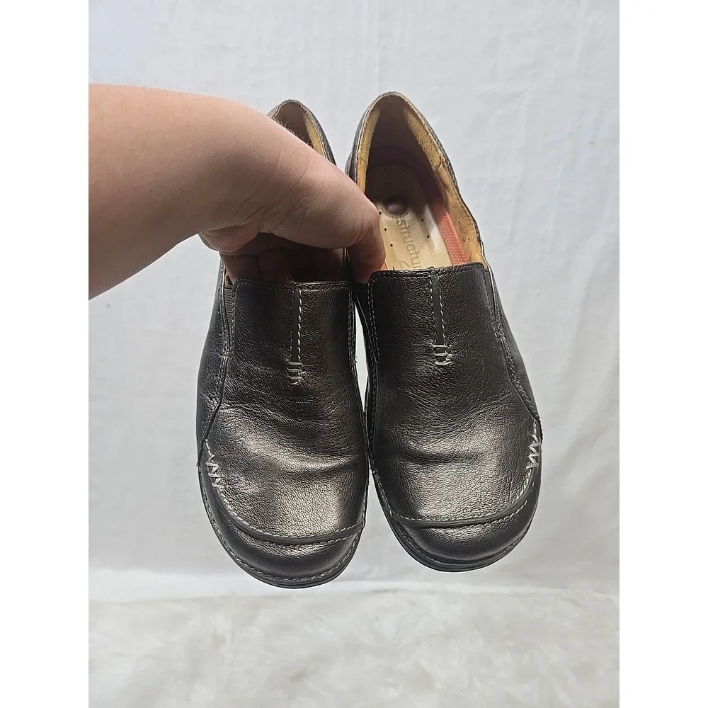 Clarks Unstructured‎ Loafers Women's Size 8.5 M Slip On Comfort Brown Leather
